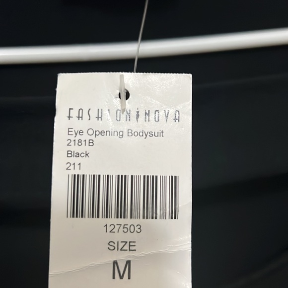 Fashion Nova Eye Opening Black Bodysuit Size Medium - Picture 7 of 15